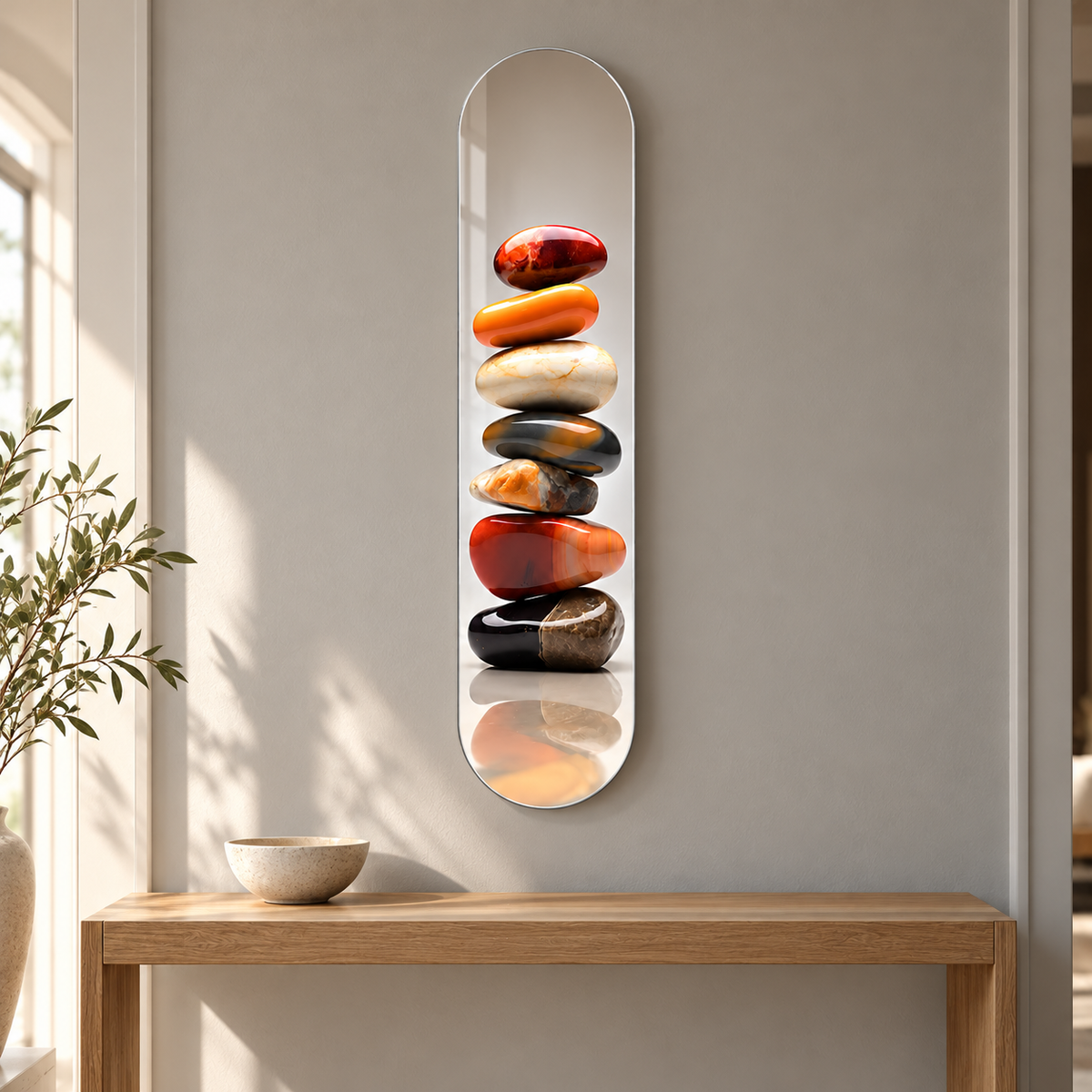 Dengeli Taşlar Dikey Skate Board Cam Tablo - Antre