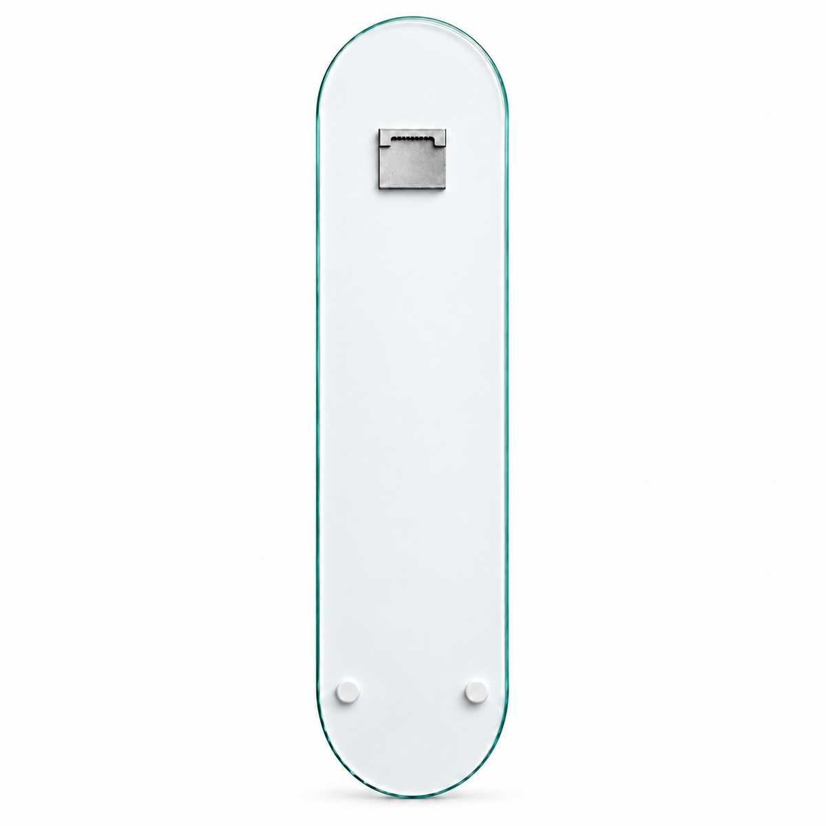 Dengeli Taşlar Dikey Skate Board Cam Tablo - Beyaz arka yüz ve askı