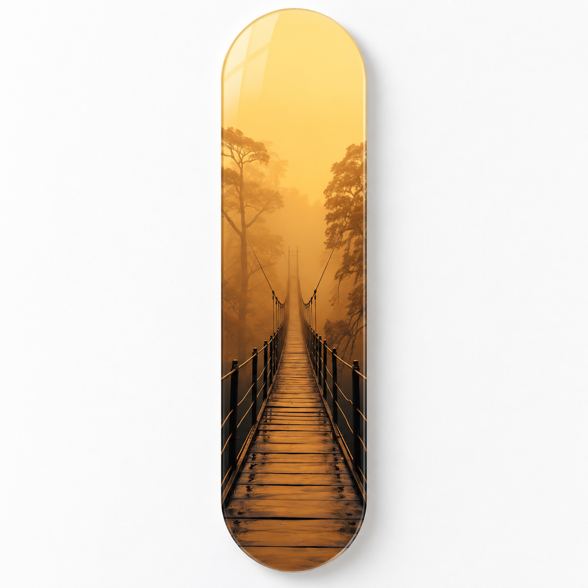 Altın Siste Asma Köprü Dikey Skate Board Cam Tablo - katalog