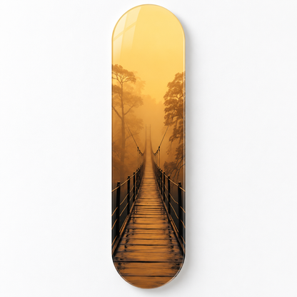 Altın Siste Asma Köprü Dikey Skate Board Cam Tablo - katalog