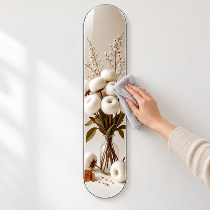 Cam Vazoda Beyaz Pamuk Buketi Dikey Skate Board Cam Tablo - mikrofiber bezle temizlik