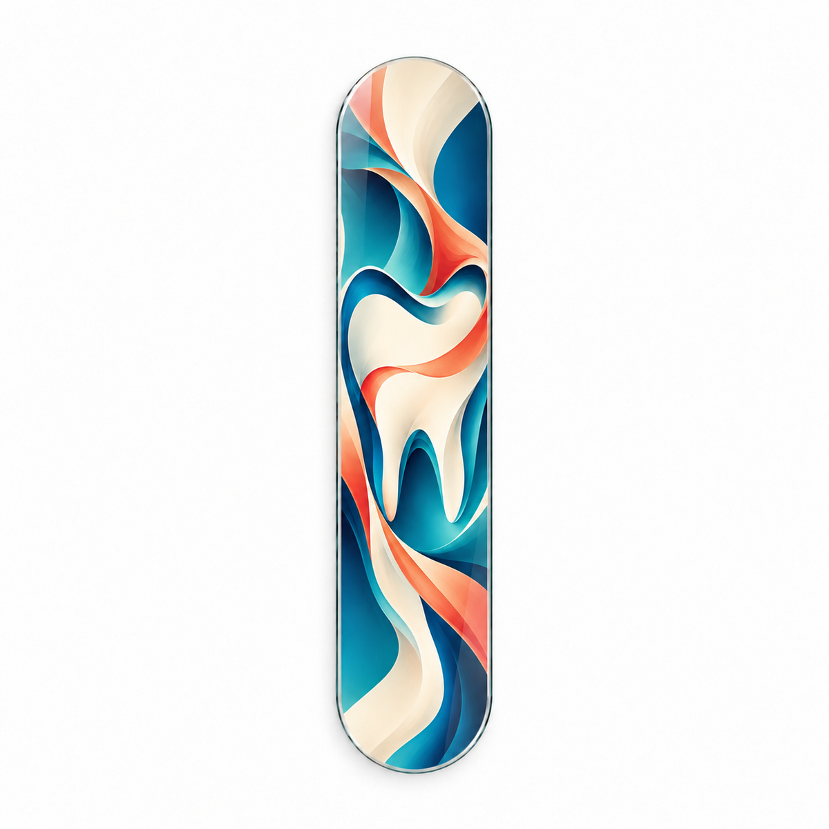 Renkli Soyut Gülüş Dikey Skate Board Cam Tablo - beyaz vitrin