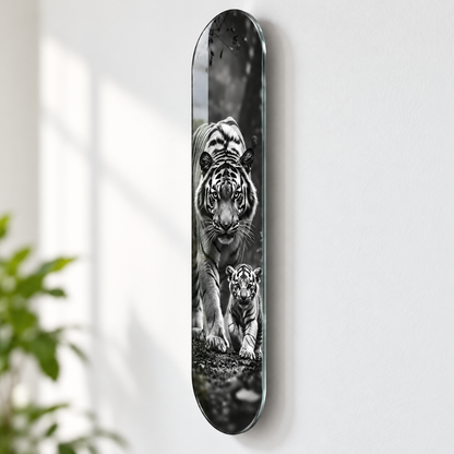 Kaplan ve Yavrusu Dikey Skate Board Cam Tablo – Duvar mesafesi