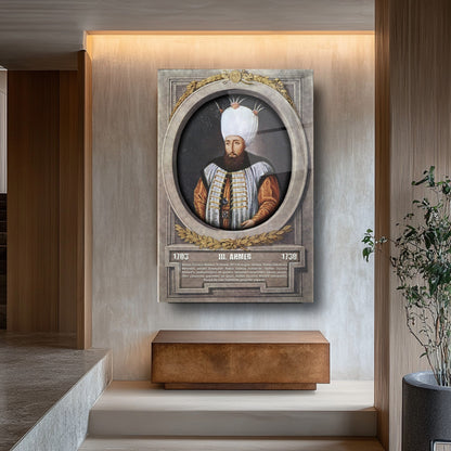 Osmanlı Padişahı 3. Ahmed Cam Tablo