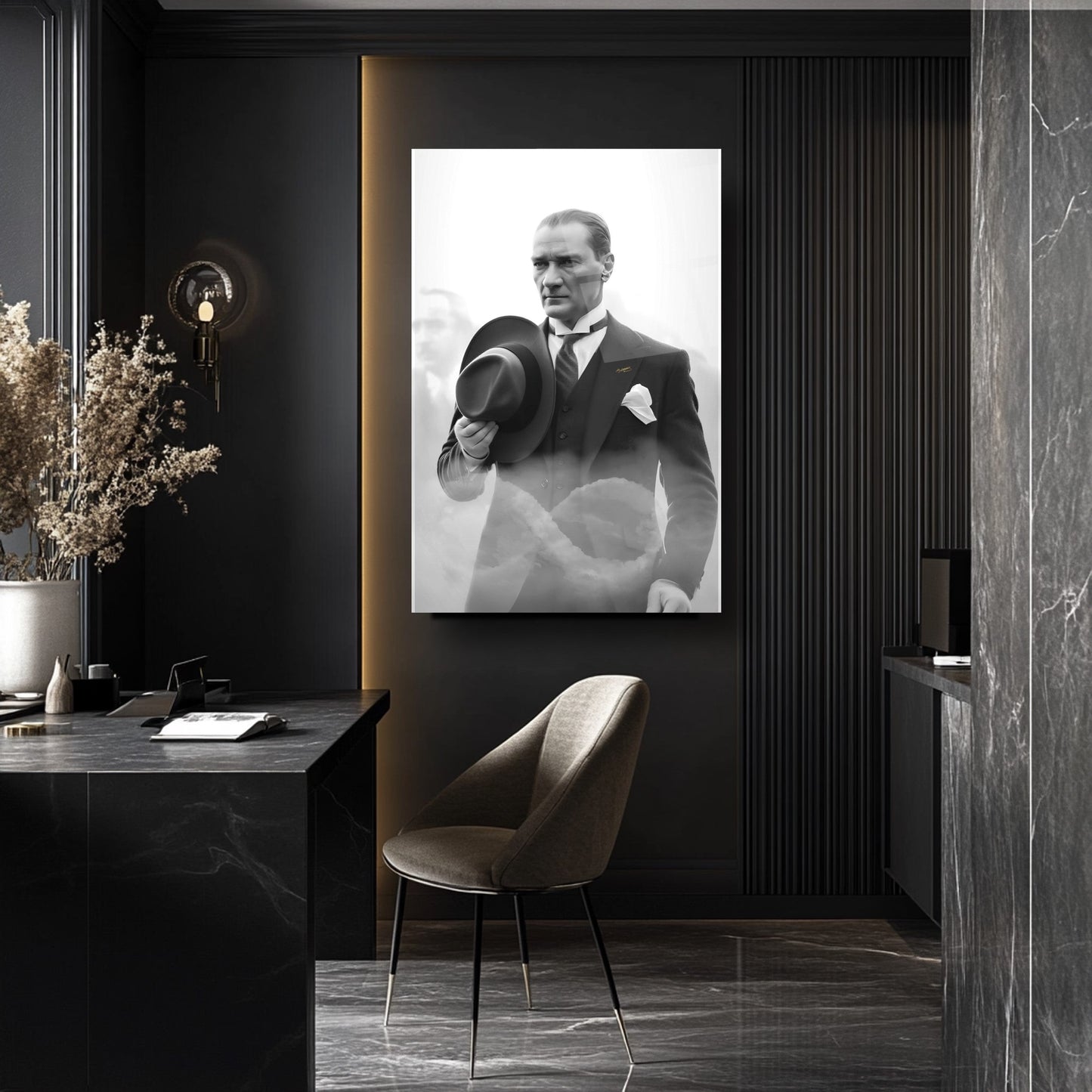 Atatürk ve Sonsuzluk Cam Tablo
