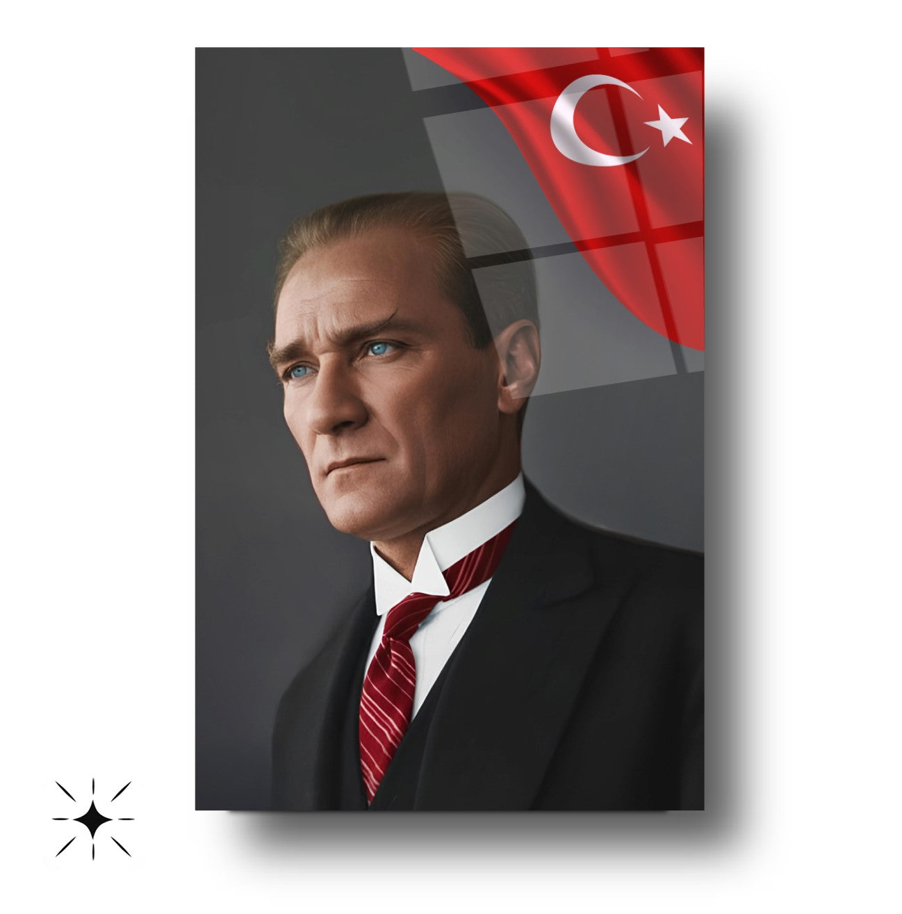 Bayraklı Atatürk Cam Tablo