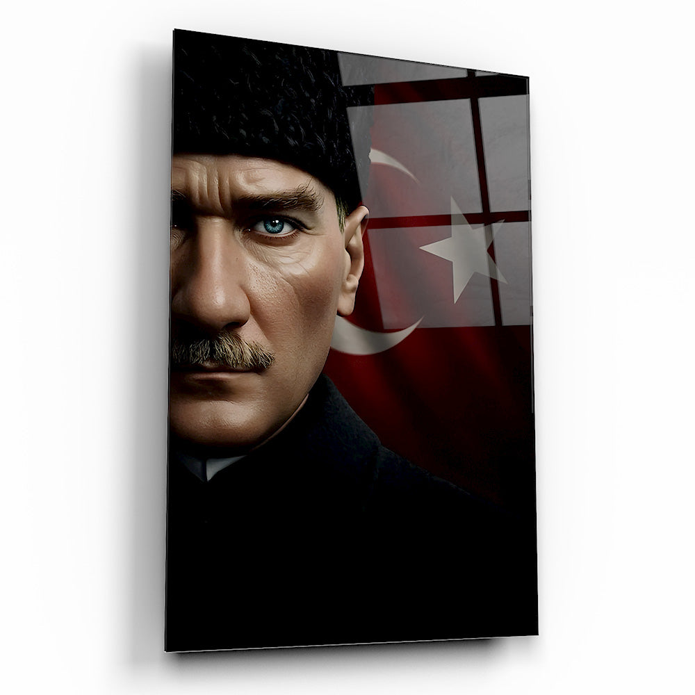 Bayraklı Atatürk Cam Tablo