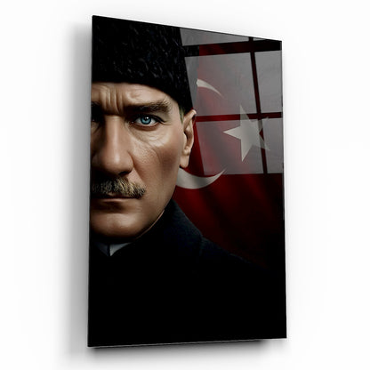 Bayraklı Atatürk Cam Tablo