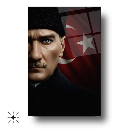 Bayraklı Atatürk Cam Tablo