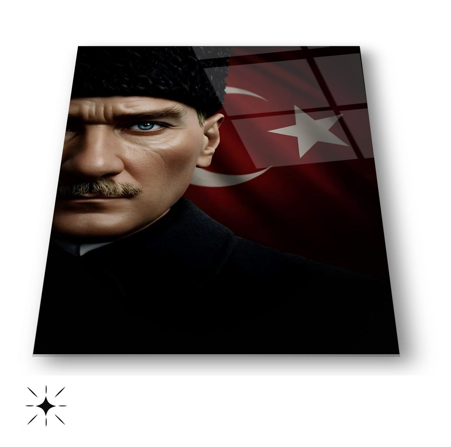 Bayraklı Atatürk Cam Tablo