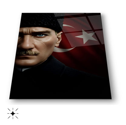 Bayraklı Atatürk Cam Tablo