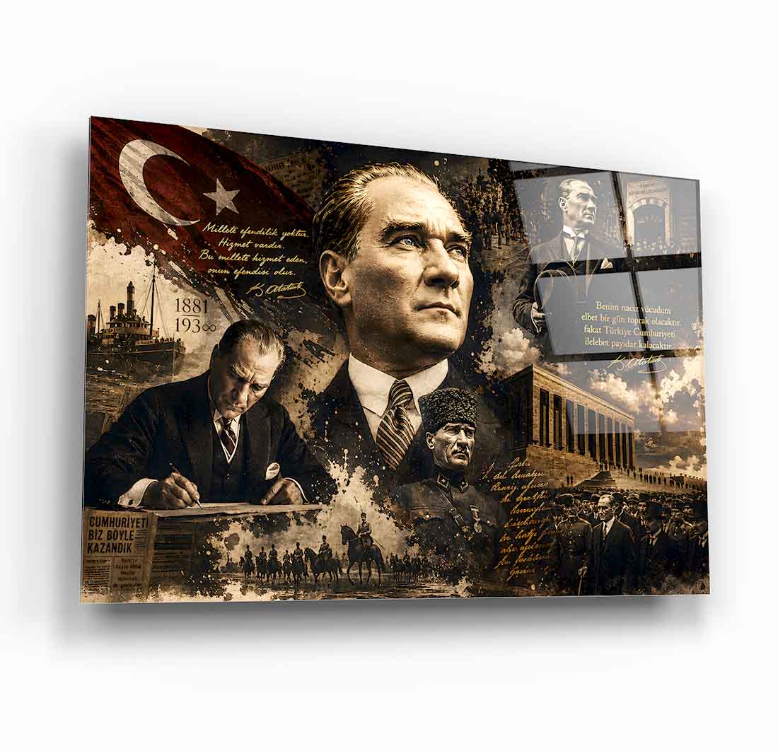 Atatürk Kolaj Cam Tablo