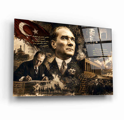 Atatürk Kolaj Cam Tablo
