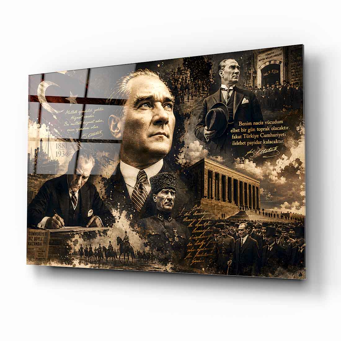 Atatürk Kolaj Cam Tablo