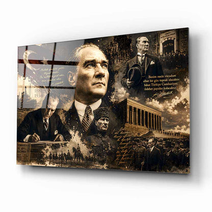 Atatürk Kolaj Cam Tablo