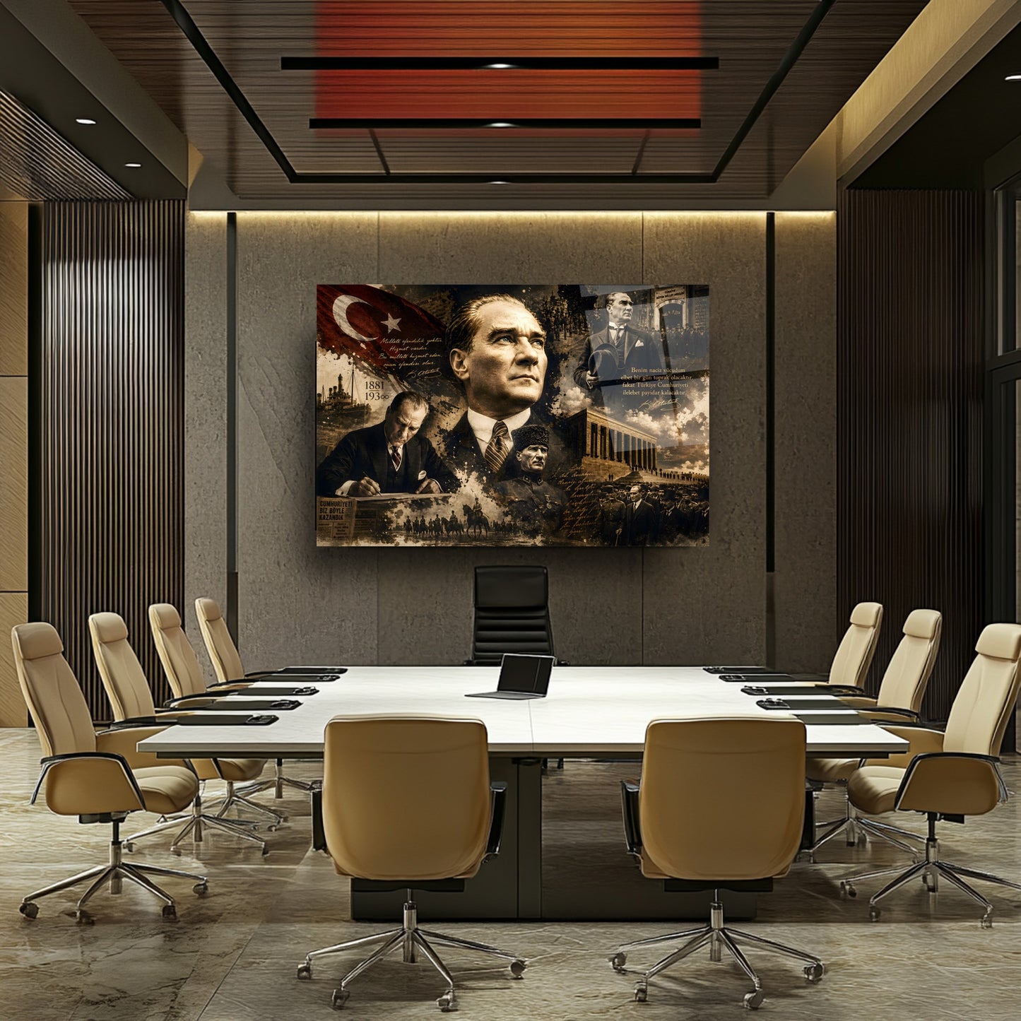 Atatürk Kolaj Cam Tablo