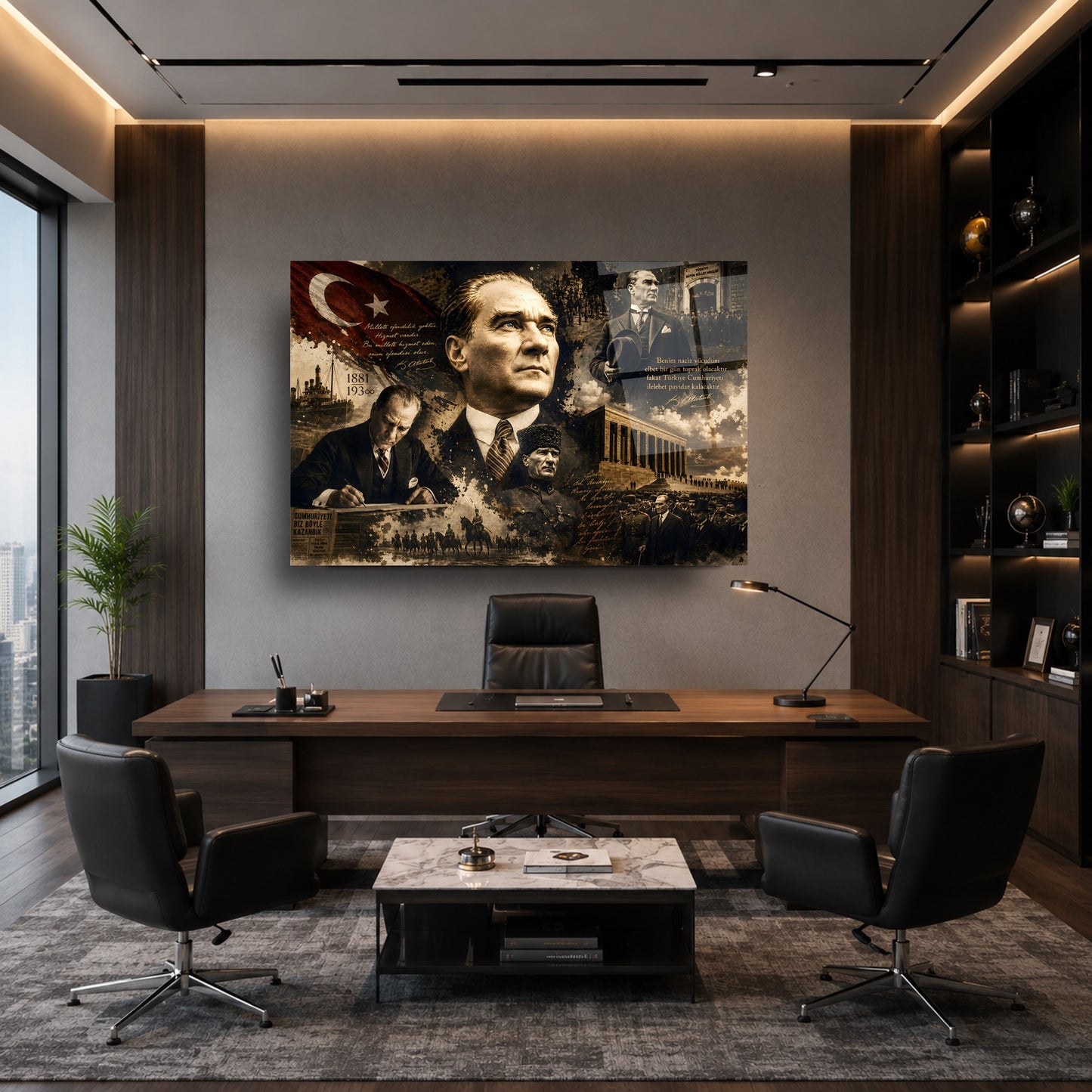 Atatürk Kolaj Cam Tablo