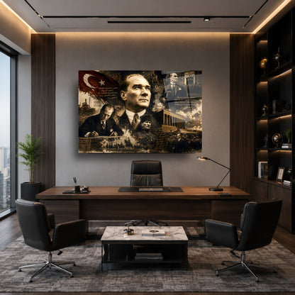 Atatürk Kolaj Cam Tablo