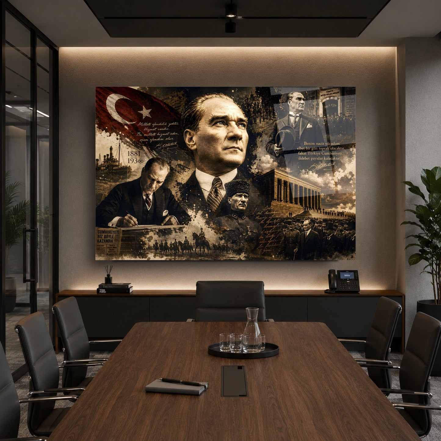 Atatürk Kolaj Cam Tablo