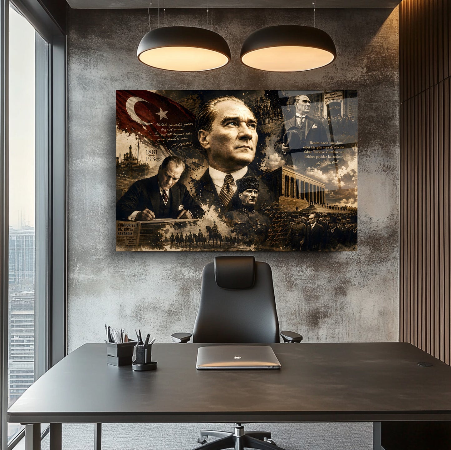 Atatürk Kolaj Cam Tablo