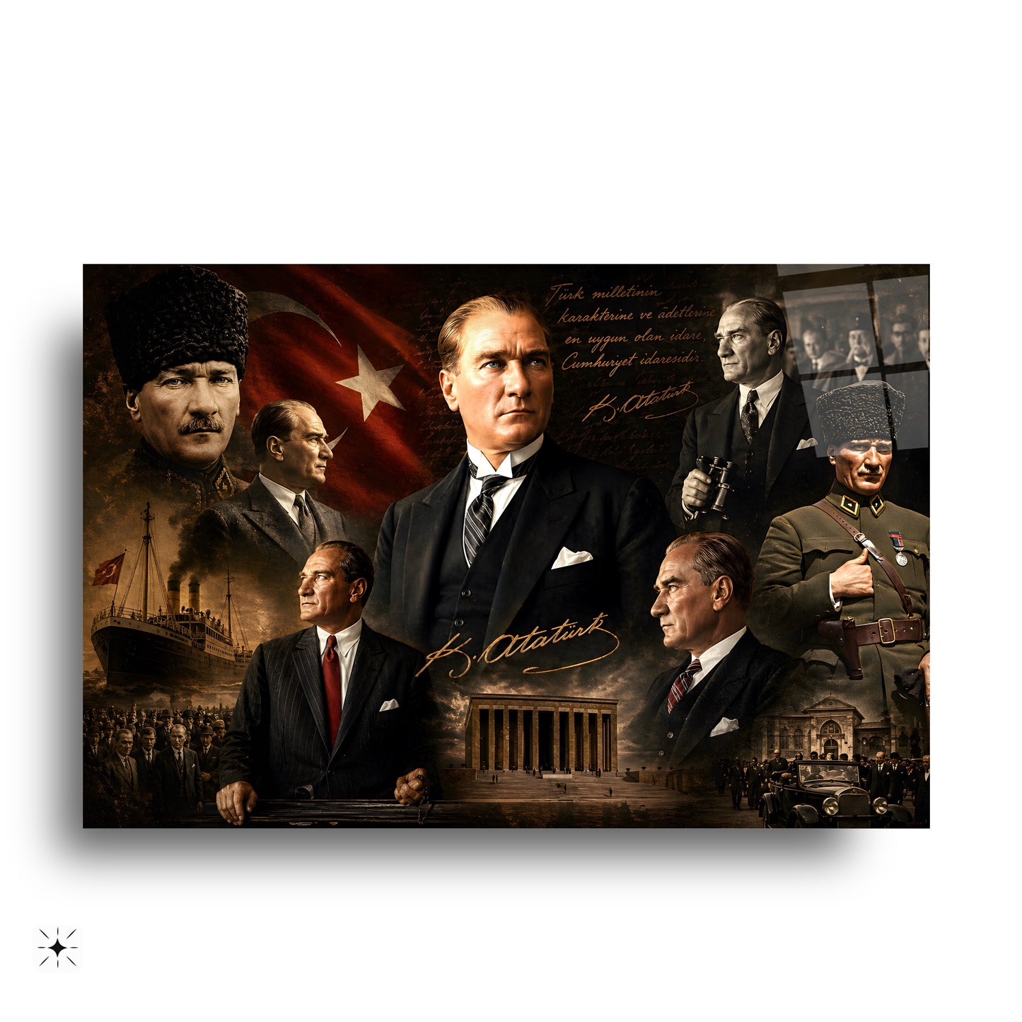 Atatürk Cumhuriyet Kolaj Cam Tablo