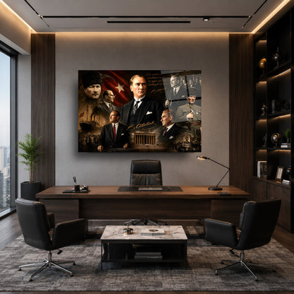 Atatürk Cumhuriyet Kolaj Cam Tablo