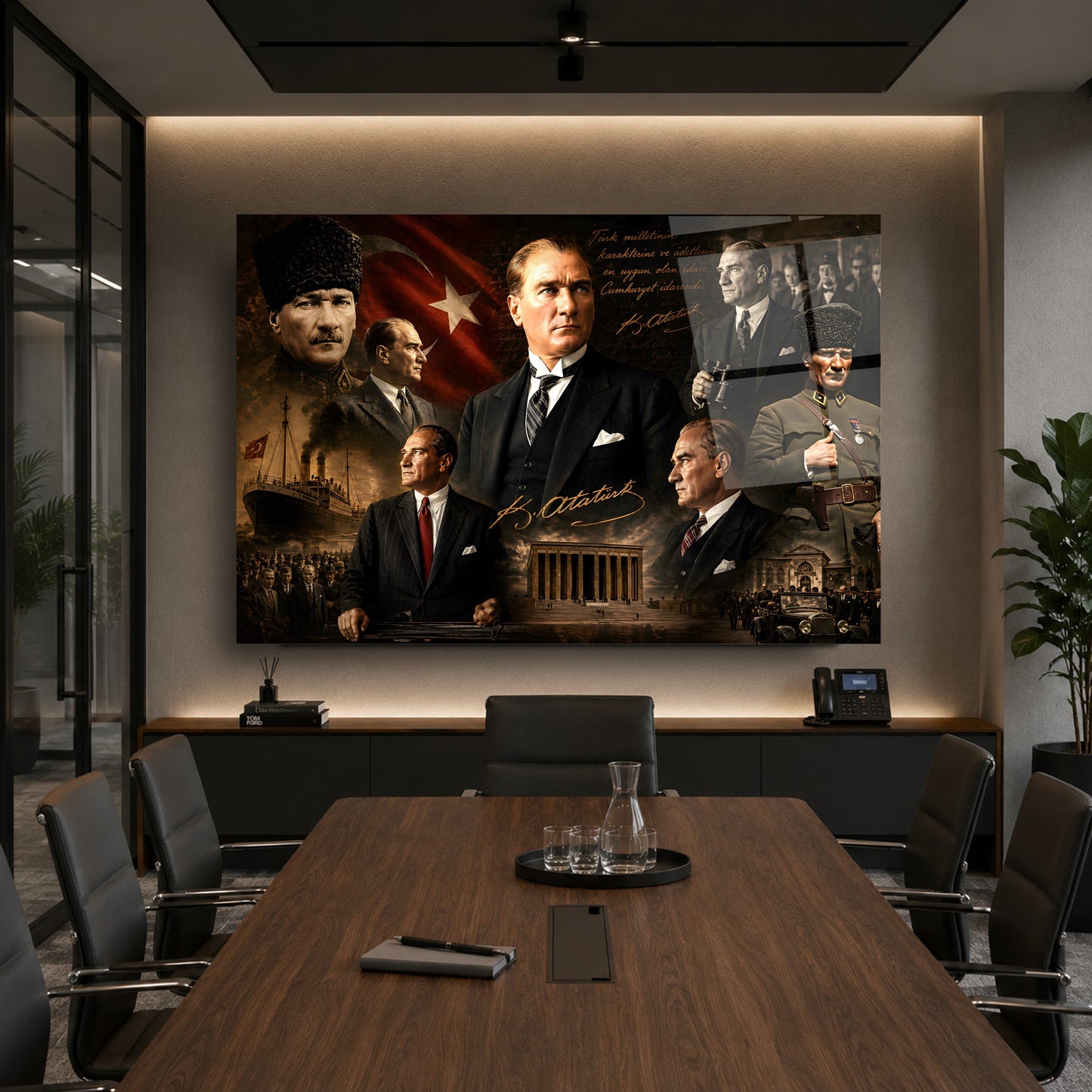 Atatürk Cumhuriyet Kolaj Cam Tablo