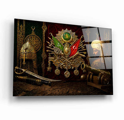 Fatih Sultan Mehmet Osmanlı Tuğrası Cam Tablo
