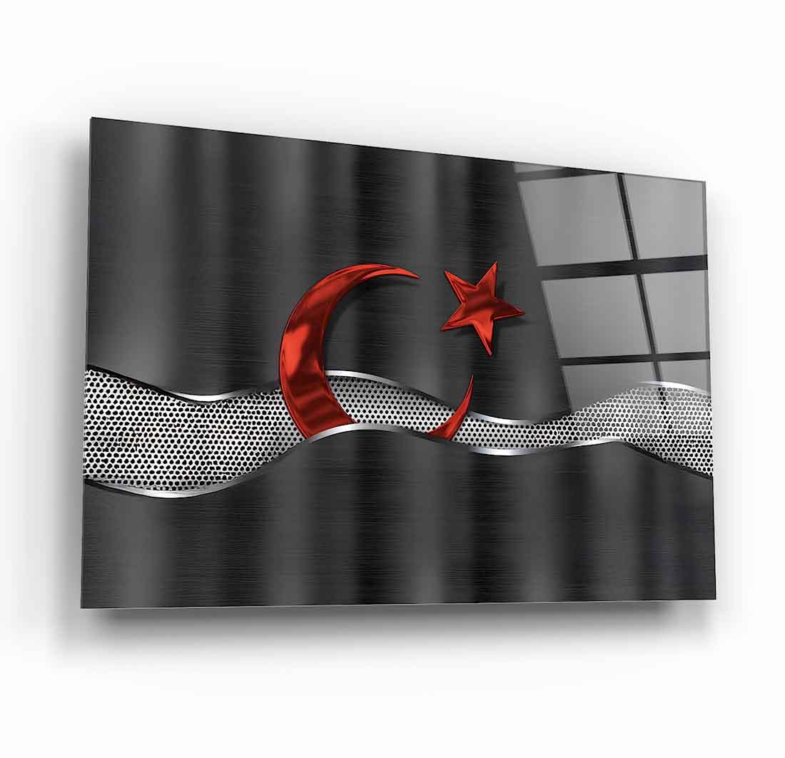 Türk Bayrağı Cam Tablo