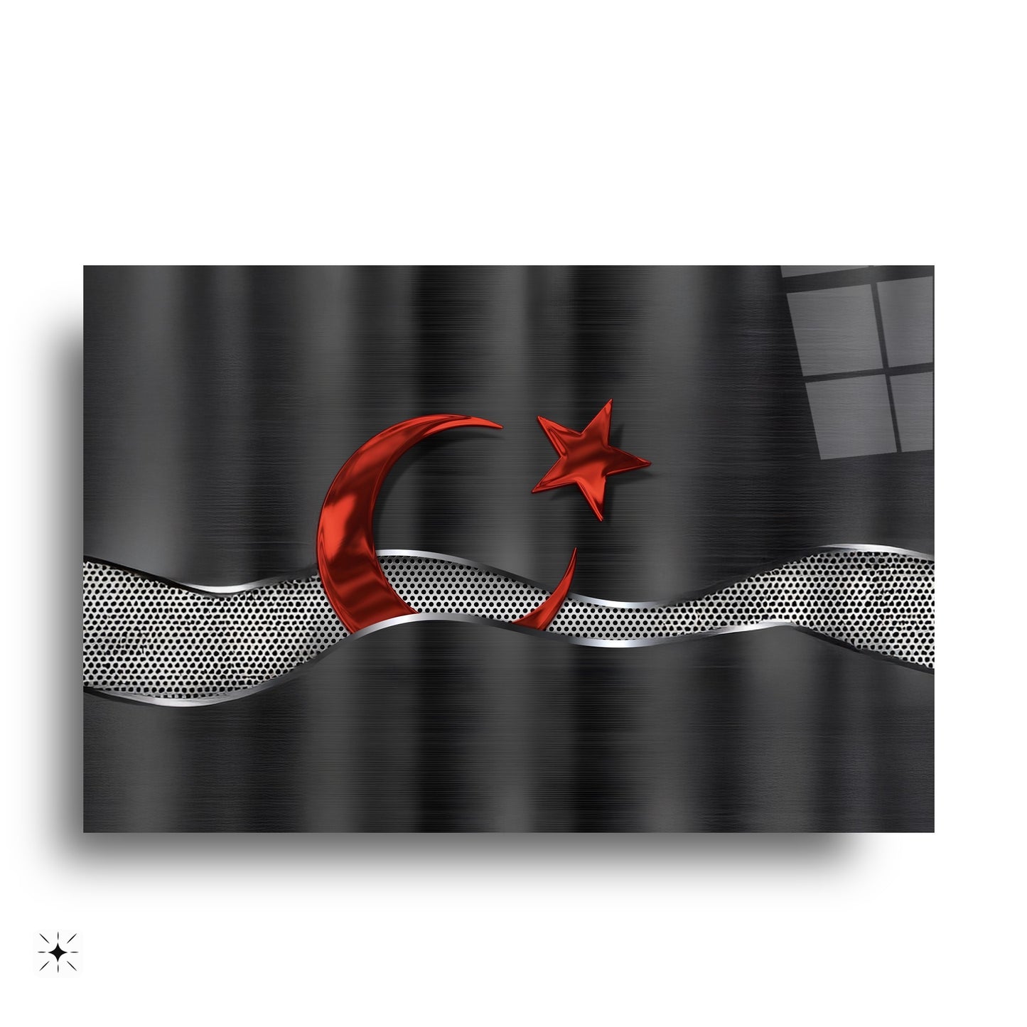 Türk Bayrağı Cam Tablo