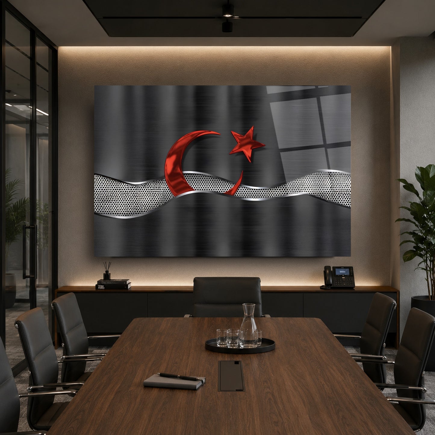 Türk Bayrağı Cam Tablo