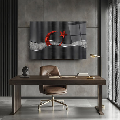 Türk Bayrağı Cam Tablo