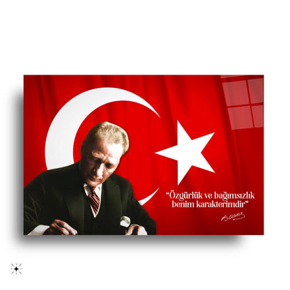 Atatürk Özgürlük ve Bağımsızlık Cam Tablo