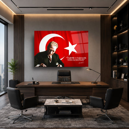 Atatürk Özgürlük ve Bağımsızlık Cam Tablo