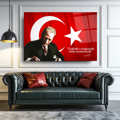 Atatürk Özgürlük ve Bağımsızlık Cam Tablo