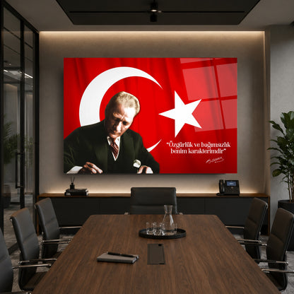 Atatürk Özgürlük ve Bağımsızlık Cam Tablo