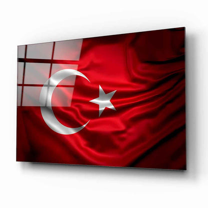 Türk Bayrağı Cam Tablo