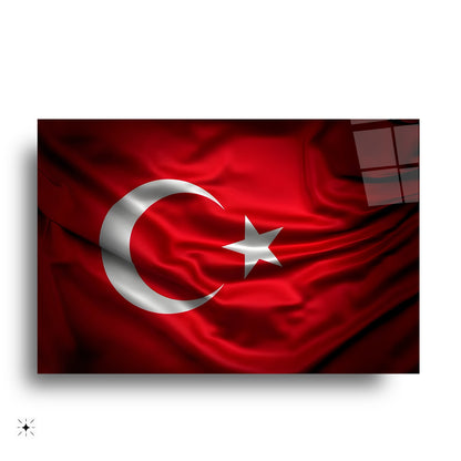 Türk Bayrağı Cam Tablo