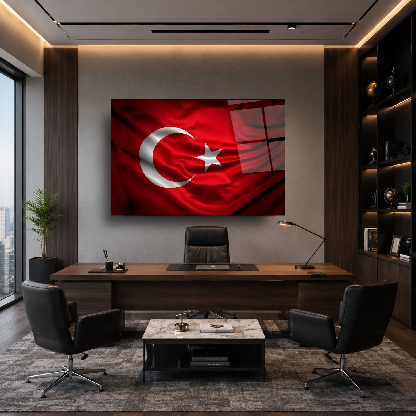 Türk Bayrağı Cam Tablo