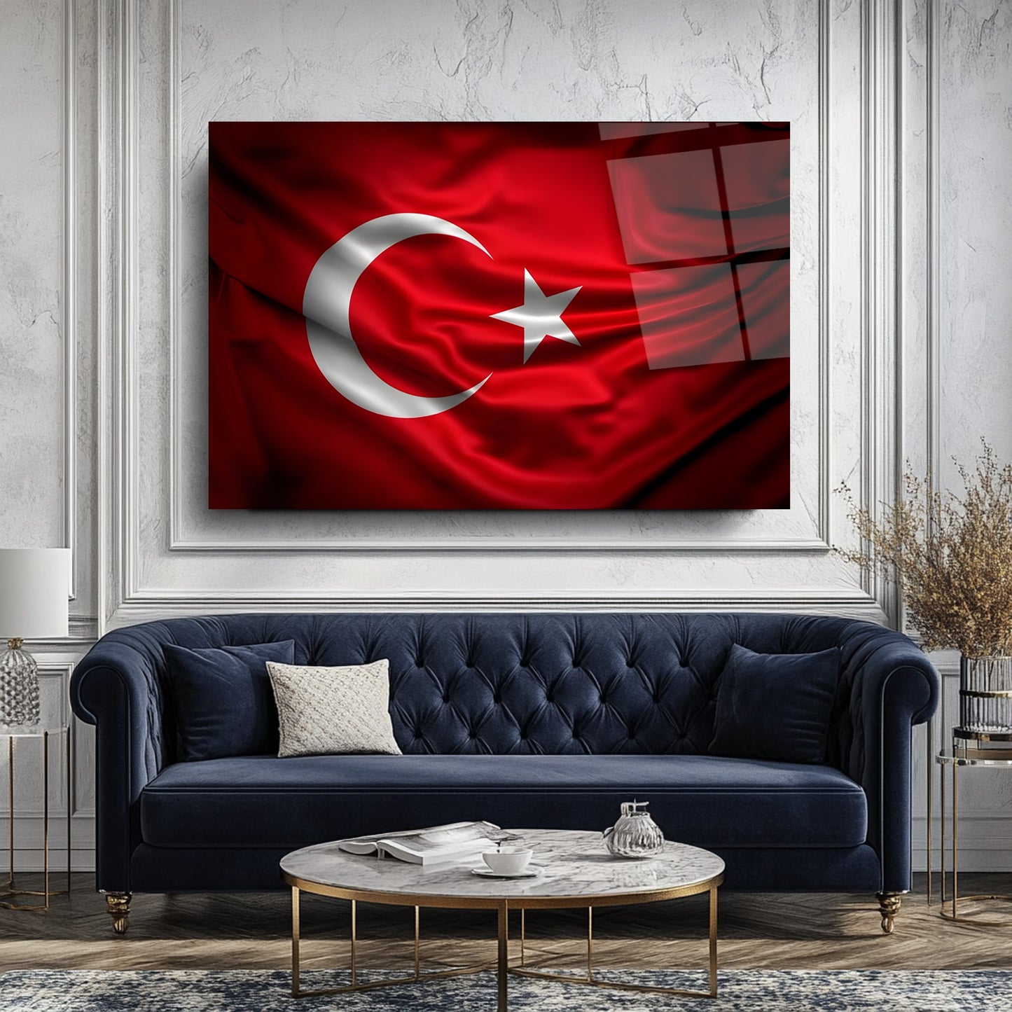 Türk Bayrağı Cam Tablo