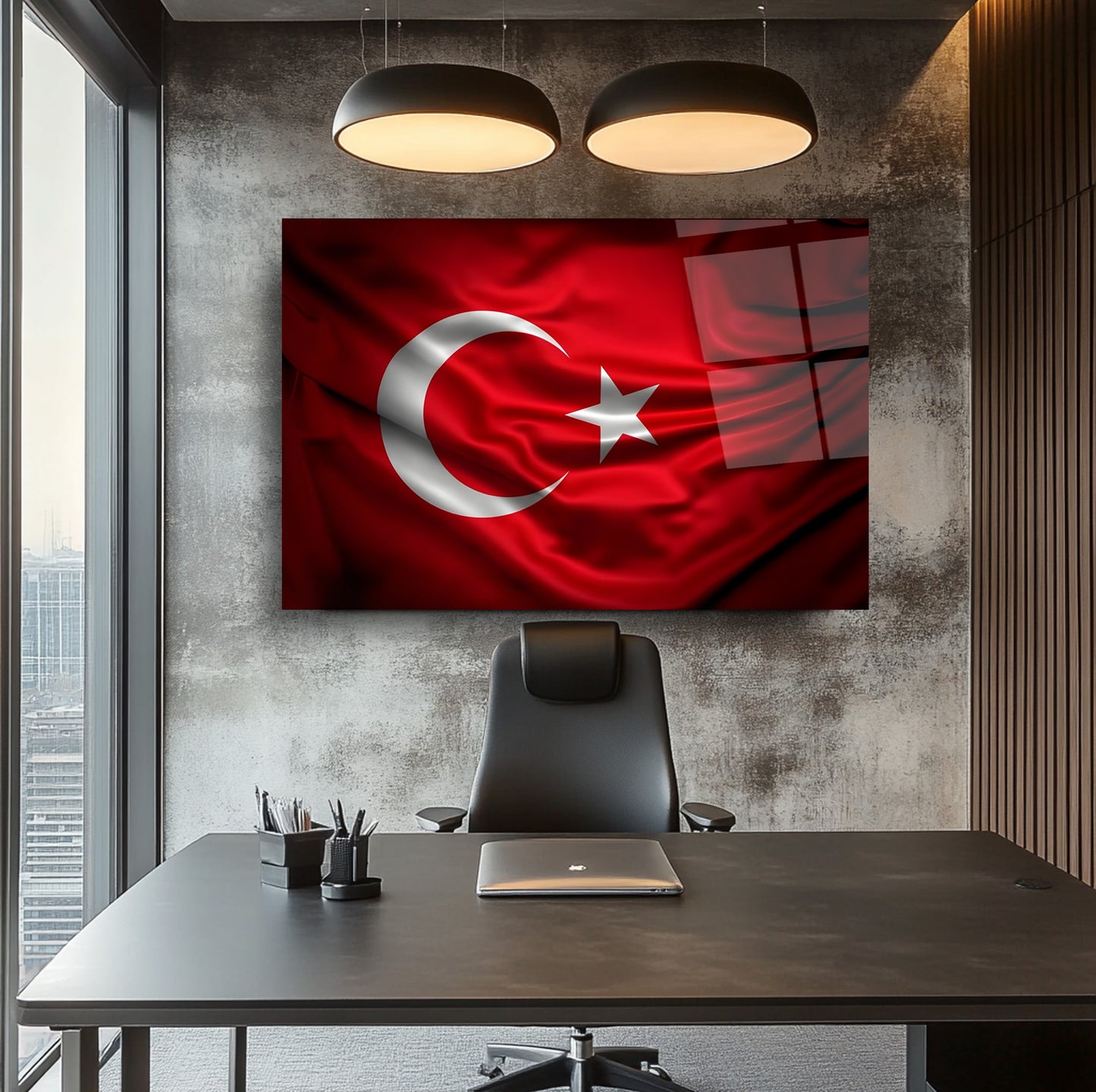 Türk Bayrağı Cam Tablo