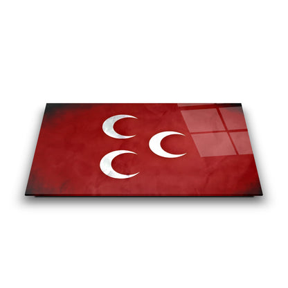 Osmanlı Bayrağı Cam Tablo