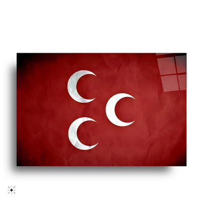 Osmanlı Bayrağı Cam Tablo