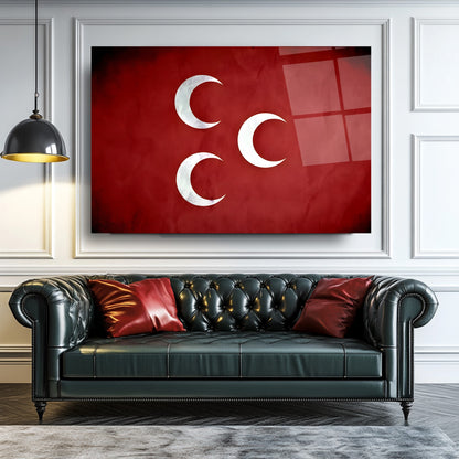 Osmanlı Bayrağı Cam Tablo