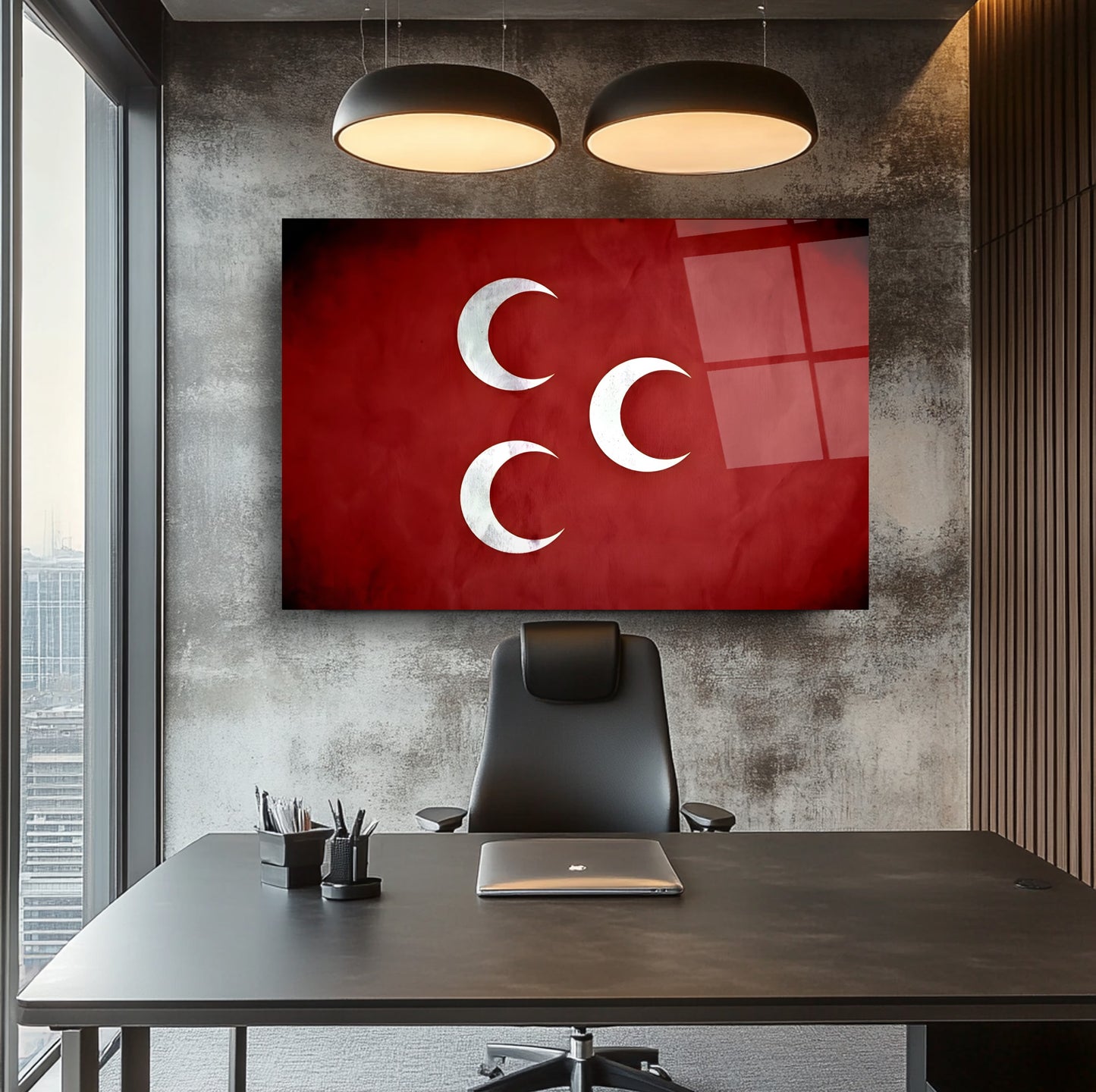 Osmanlı Bayrağı Cam Tablo