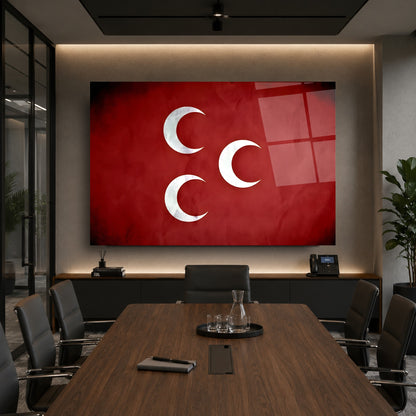 Osmanlı Bayrağı Cam Tablo