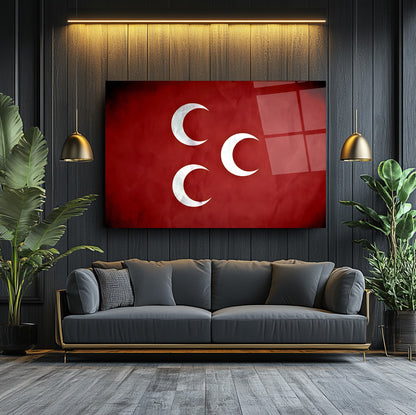 Osmanlı Bayrağı Cam Tablo
