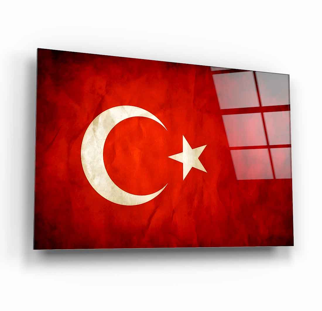 Türk Bayrağı Cam Tablo