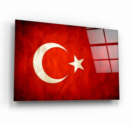 Türk Bayrağı Cam Tablo