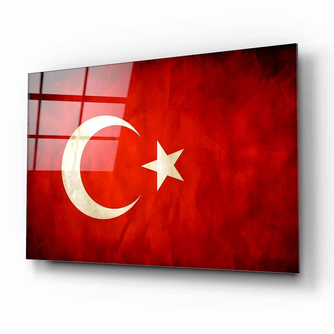 Türk Bayrağı Cam Tablo